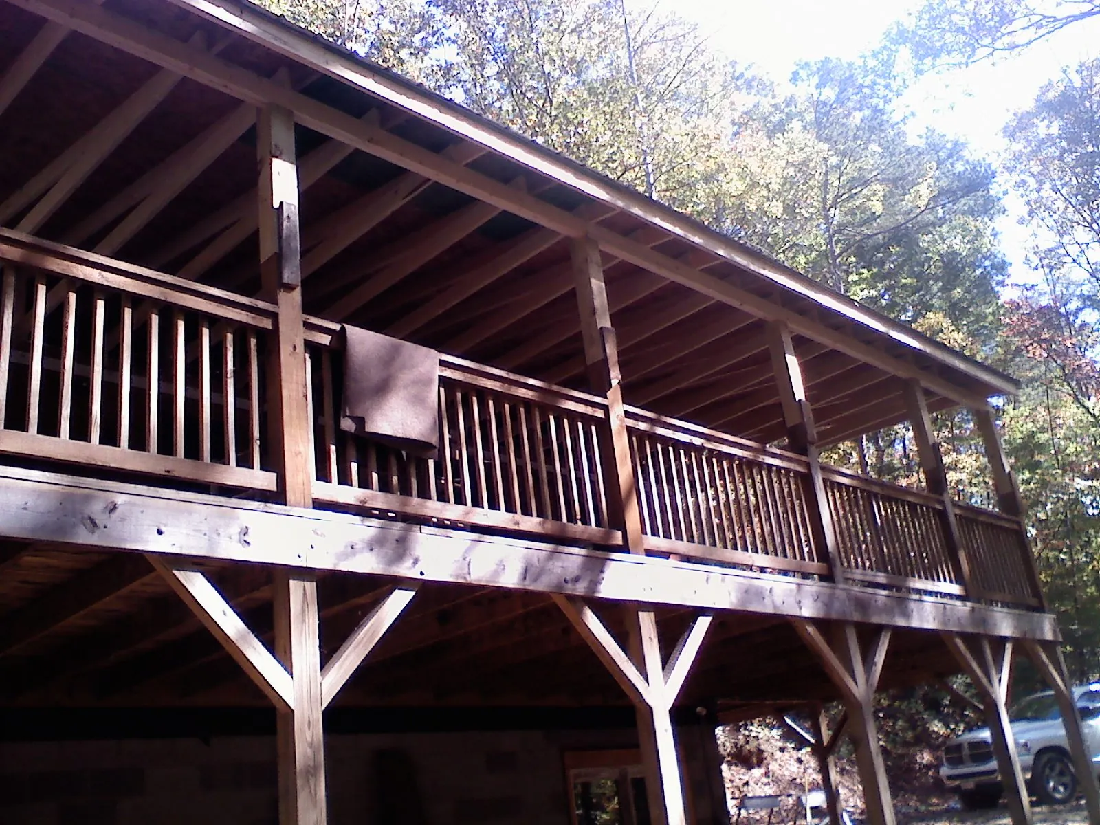 Timber framing under a new elevated porch and deck — Roof Leak Repair in Bumpus Mills by Roofing Brothers